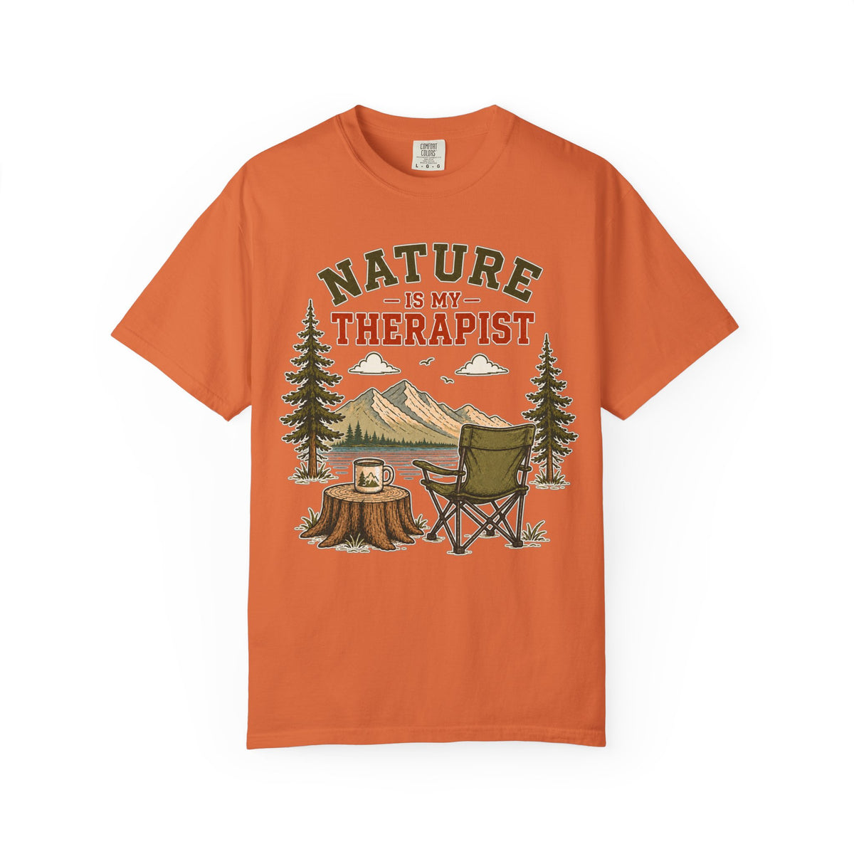 Nature Is My Therapist T-Shirt — Camping Outdoors Graphic Tee