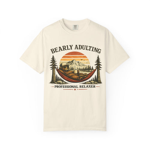 Bearly Adulting T‑Shirt – "Professional Relaxer" Camping Graphic Tee