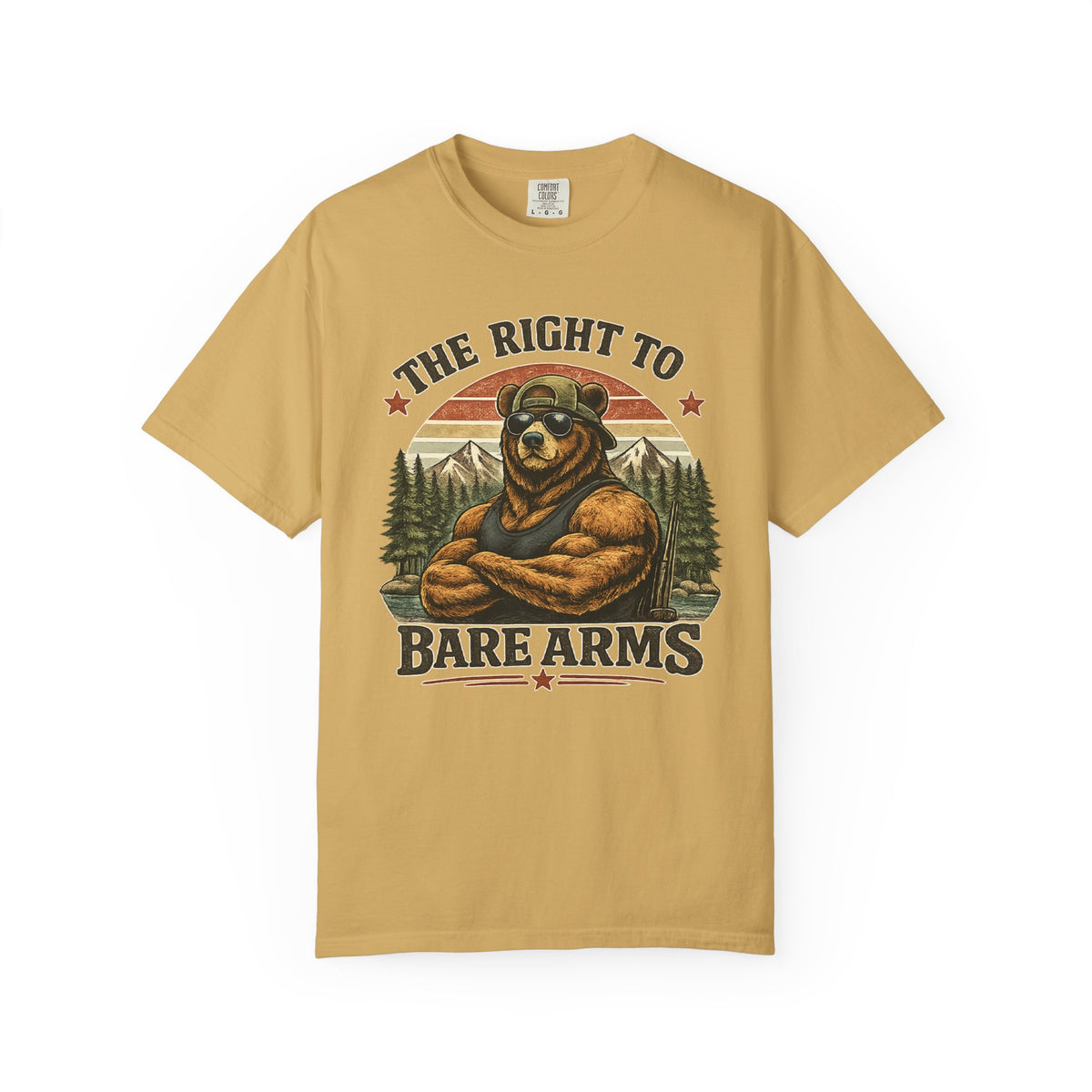 T-Shirt — "The Right to Bare Arms" Bear Graphic Tee