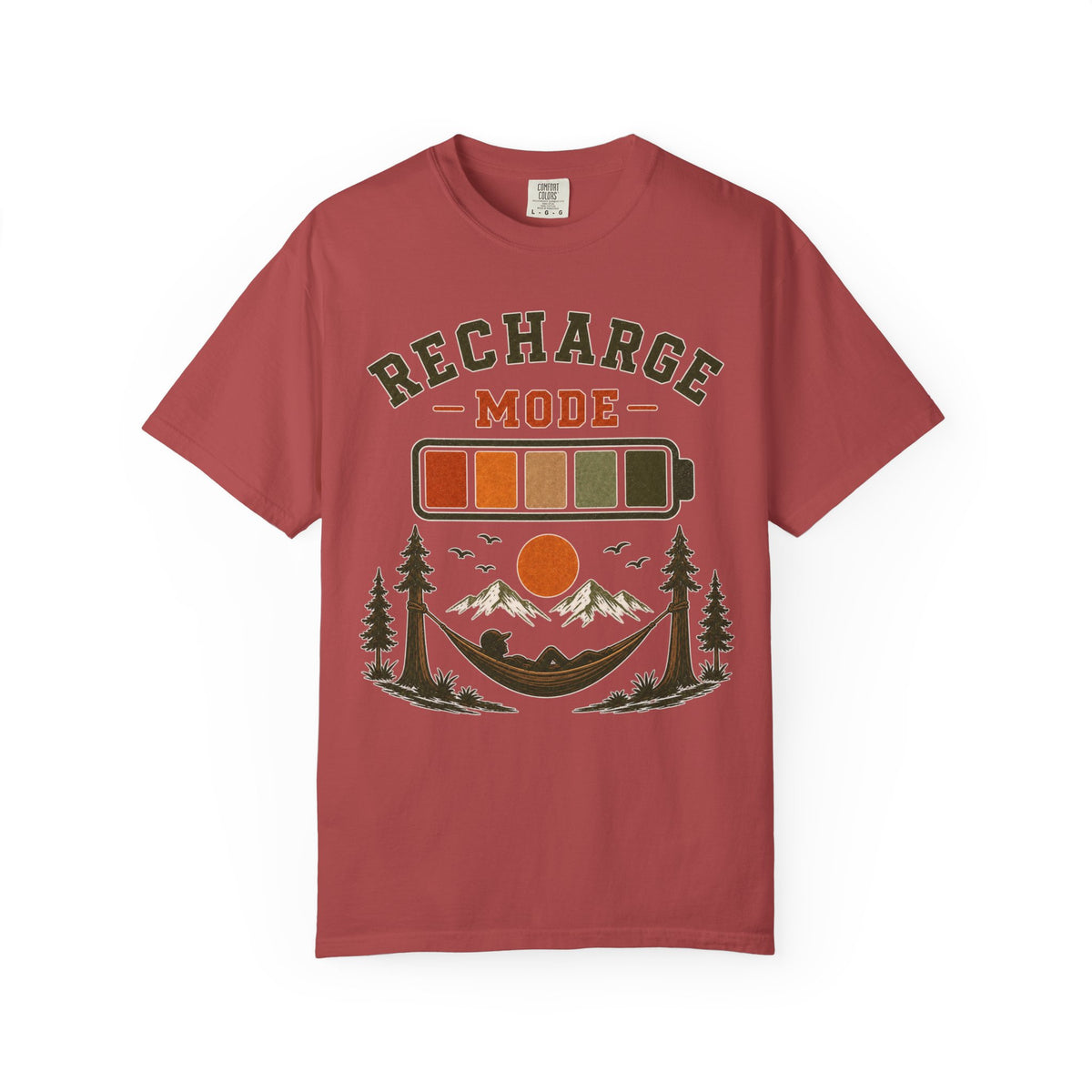 Recharge Mode T-Shirt — Adventure Camping Graphic Tee