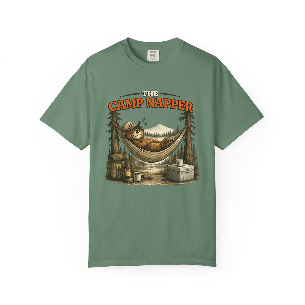 Camp Napper T-Shirt — Cute Sloth Hammock Camping Tee