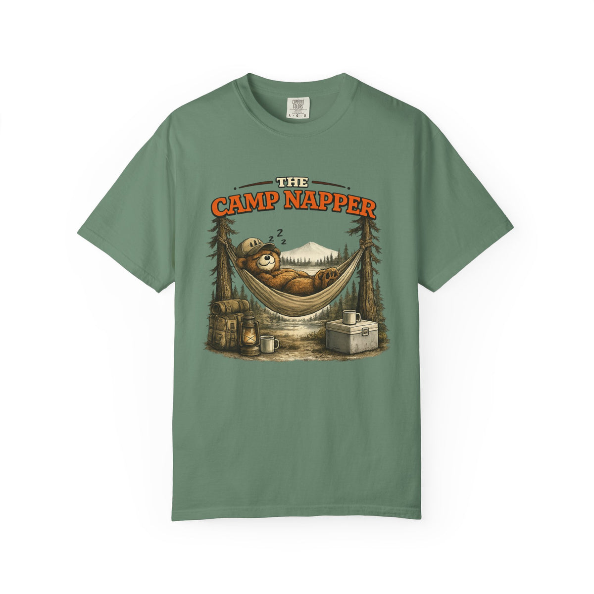 Camp Napper T-Shirt — Cute Sloth Hammock Camping Tee