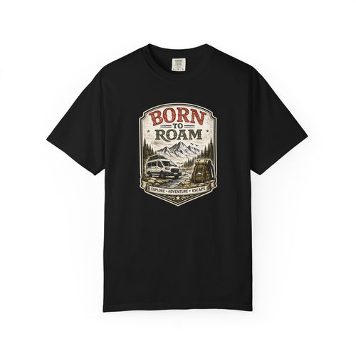 Born to Roam Adventure T-Shirt — Vintage Camper Van Travel Tee