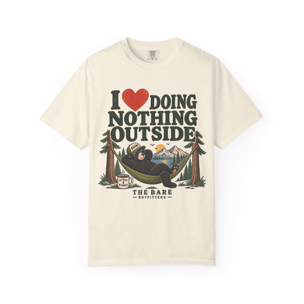 I  Doing Nothing Outside T-Shirt — Relaxed Bear Outdoors Graphic Tee