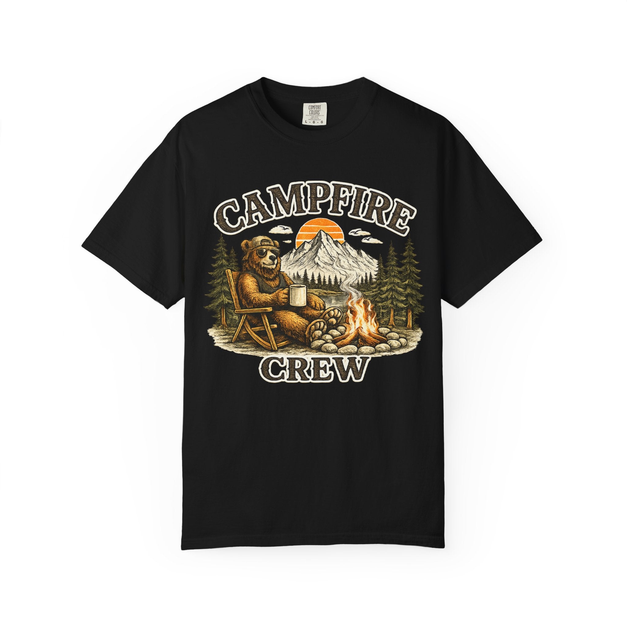 Campfire Crew T-Shirt — Retro Bear Camping Graphic Tee