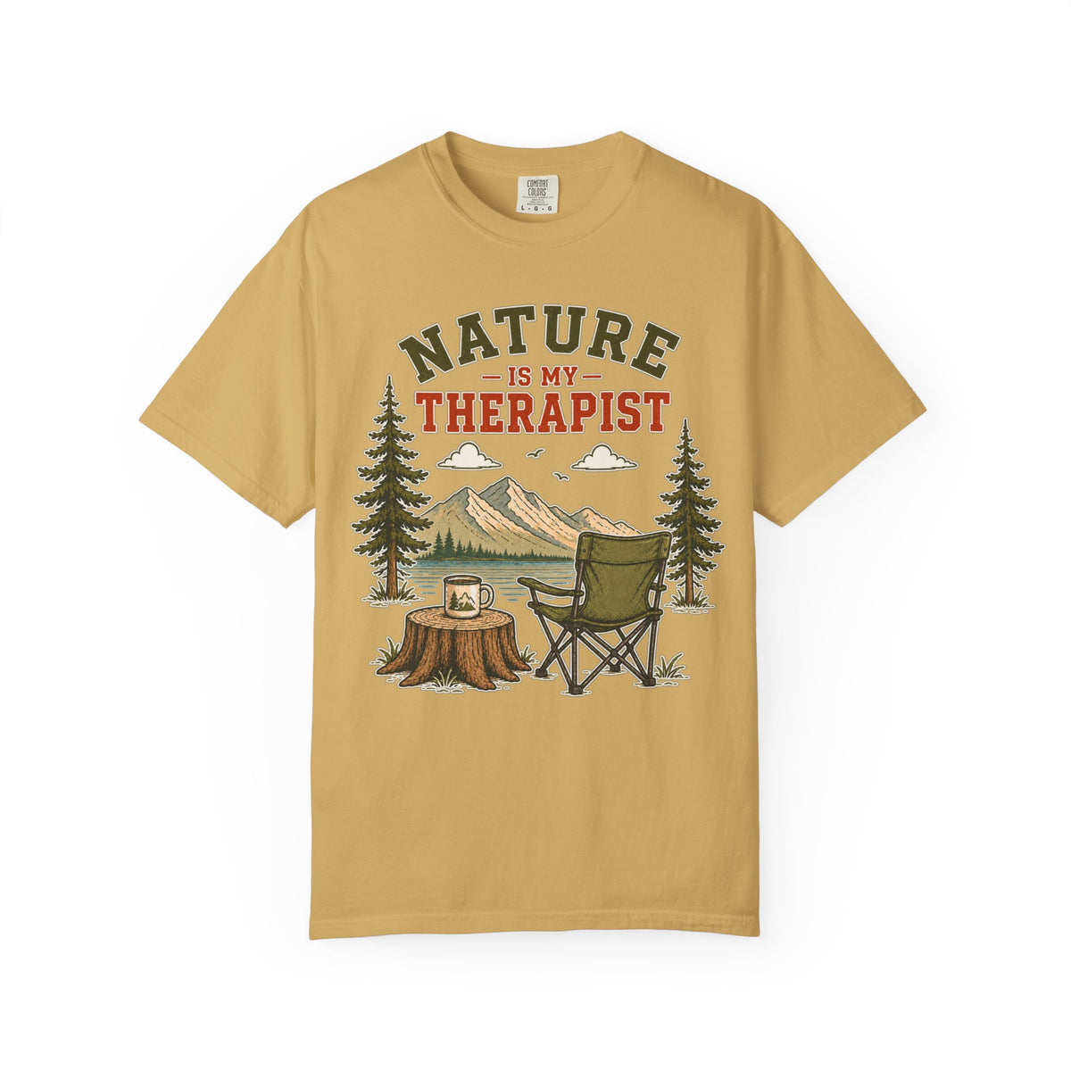 Nature Is My Therapist T-Shirt — Camping Outdoors Graphic Tee