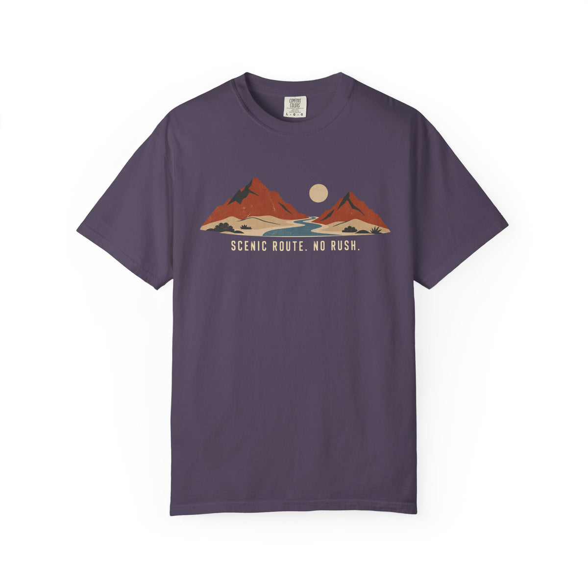 Scenic Route Mountain T-Shirt — "Scenic Route No Rush" Vintage Outdoor Tee