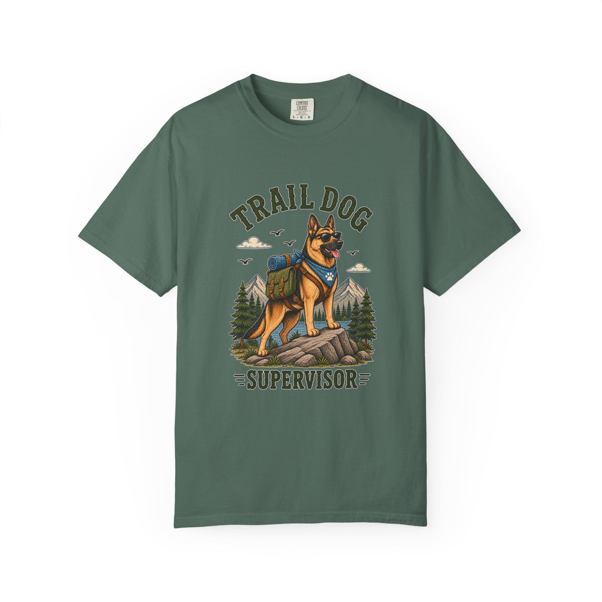 Trail Dog Supervisor T-Shirt — Hiking German Shepherd Graphic Tee