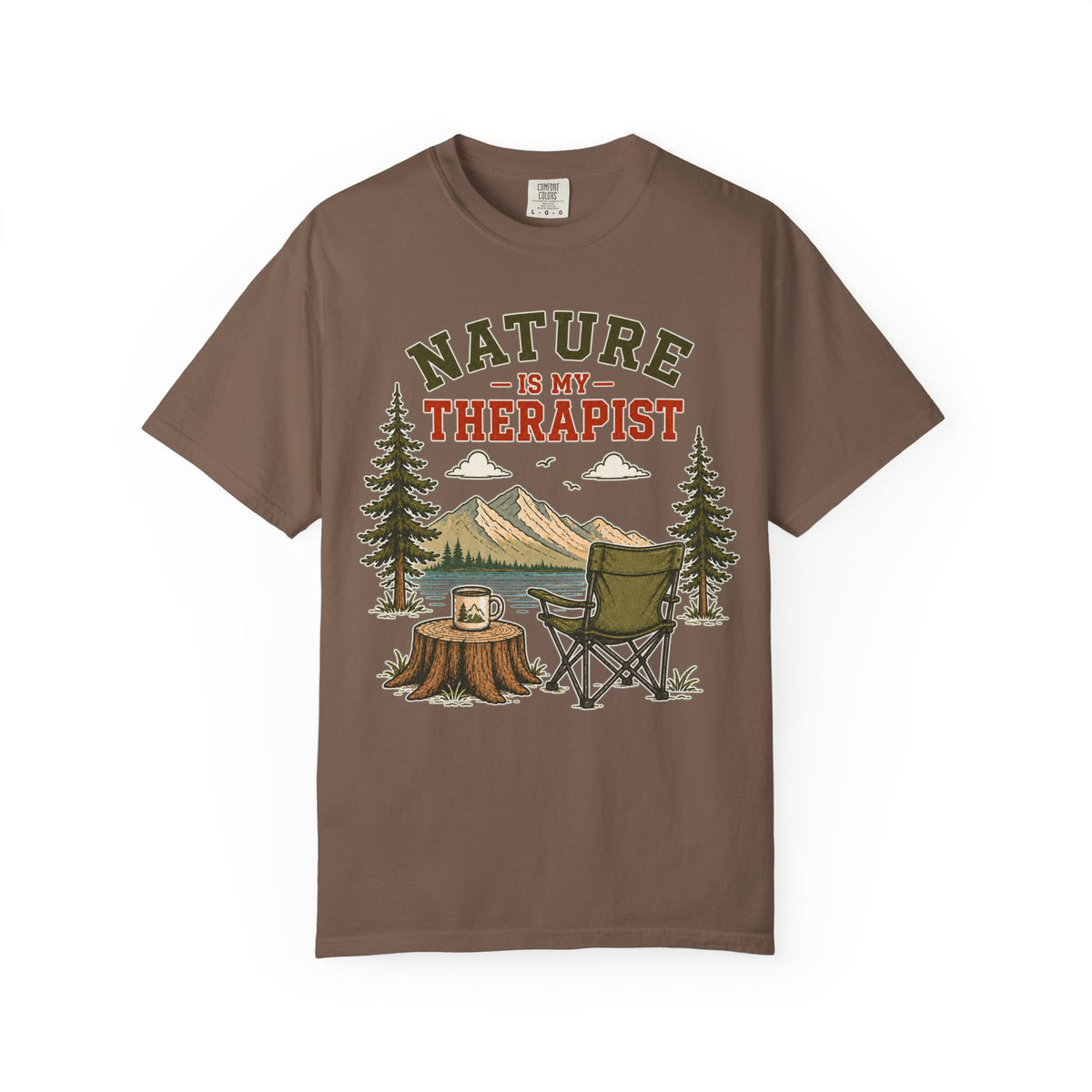 Nature Is My Therapist T-Shirt — Camping Outdoors Graphic Tee