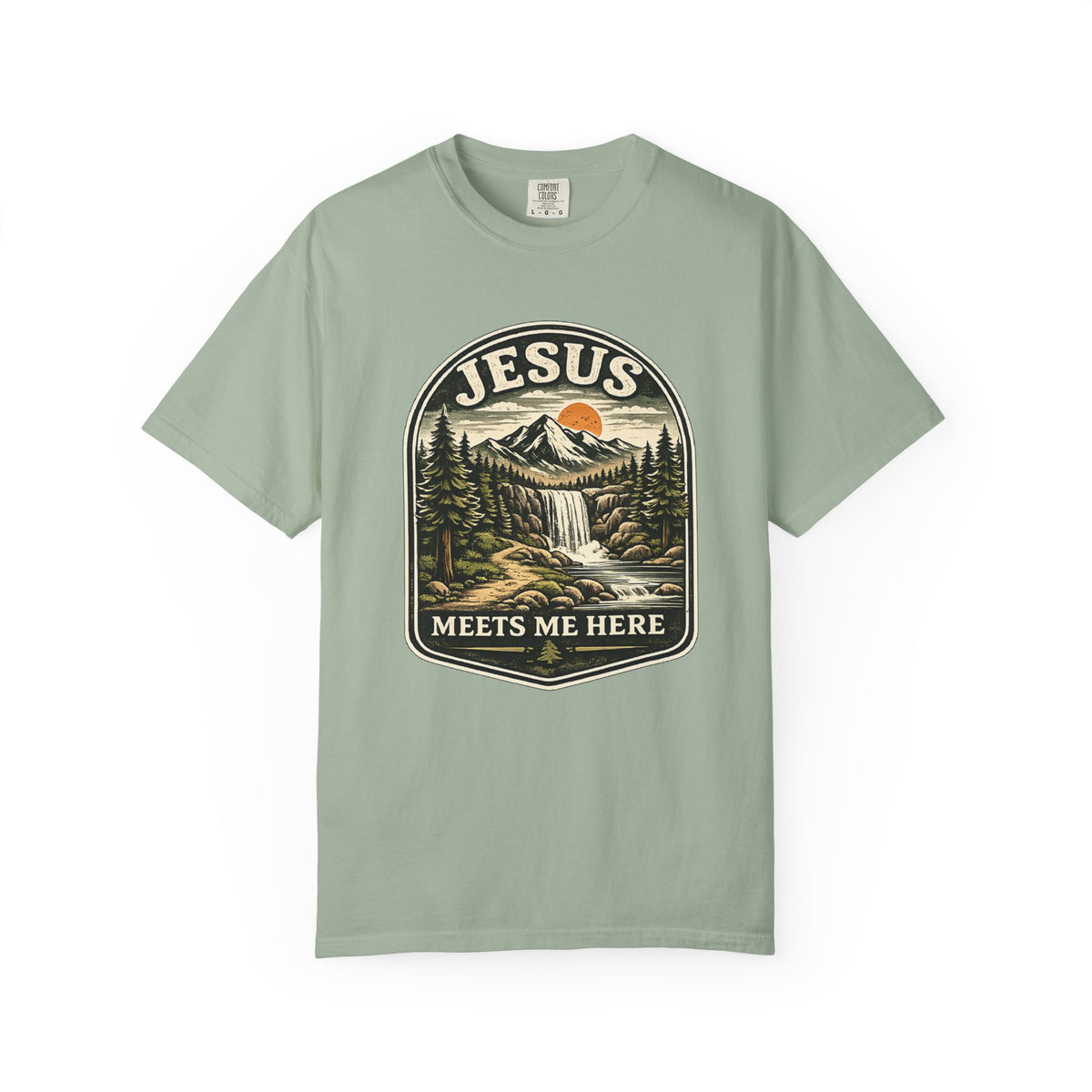 Camping Chair Nightscape T-Shirt — Mountain Moonlight Graphic Tee