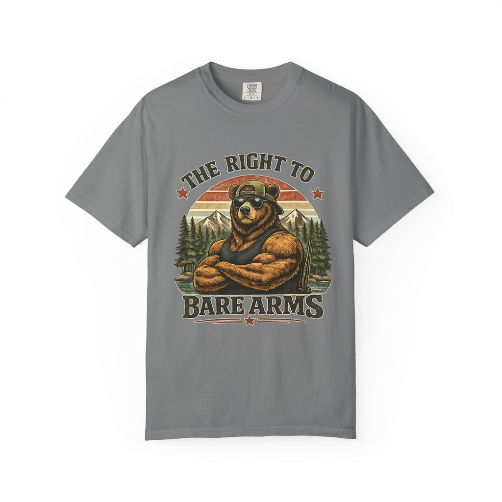 T-Shirt — "The Right to Bare Arms" Bear Graphic Tee