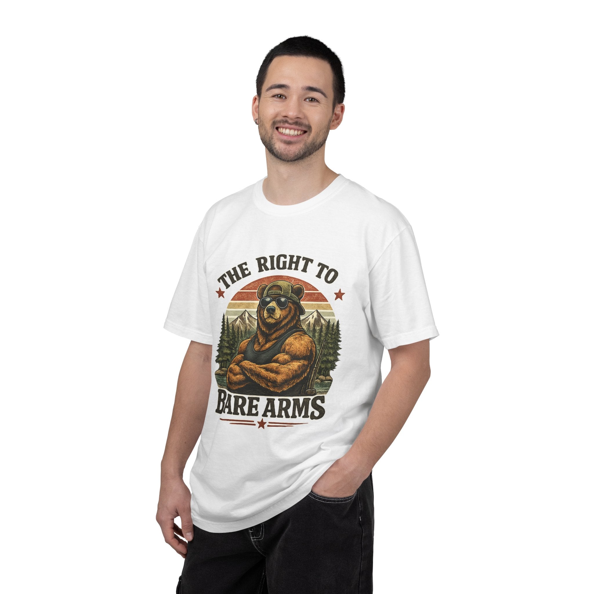 T-Shirt — "The Right to Bare Arms" Bear Graphic Tee