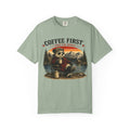 Coffee First T-Shirt — Camping Panda Graphic Tee