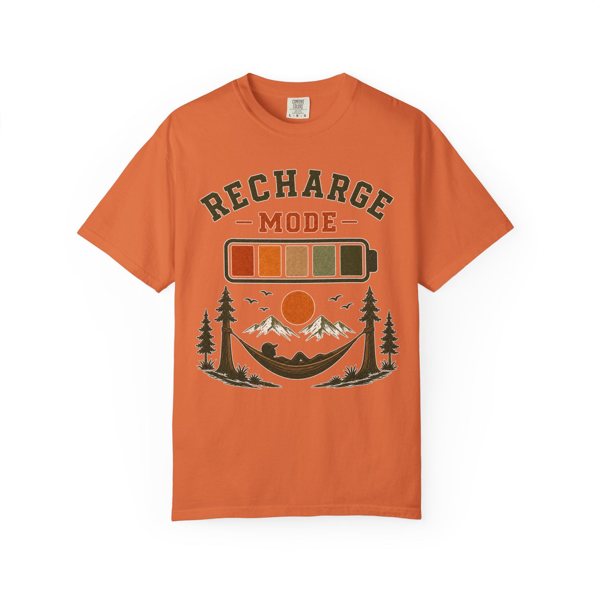 Recharge Mode T-Shirt — Adventure Camping Graphic Tee