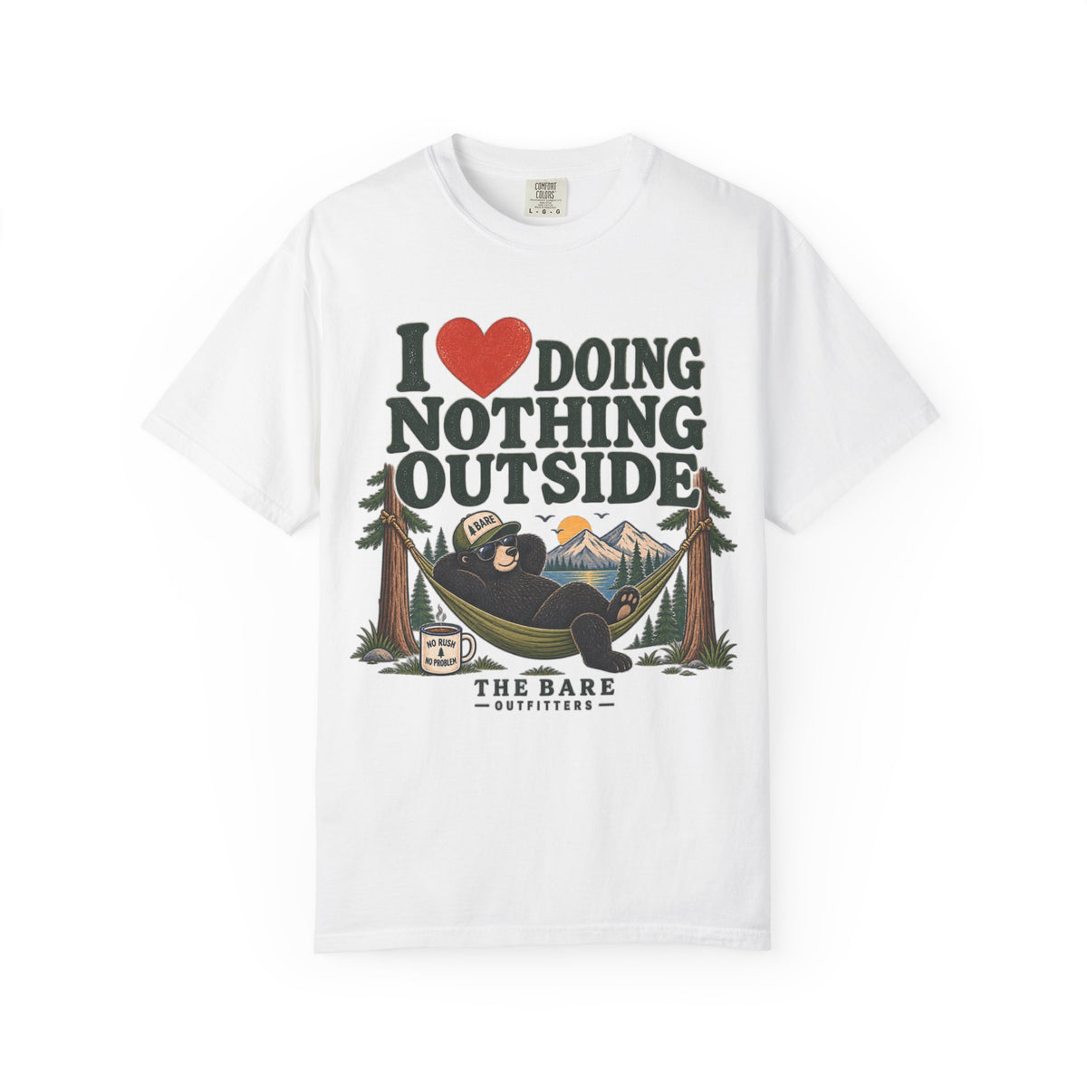 I  Doing Nothing Outside T-Shirt — Relaxed Bear Outdoors Graphic Tee