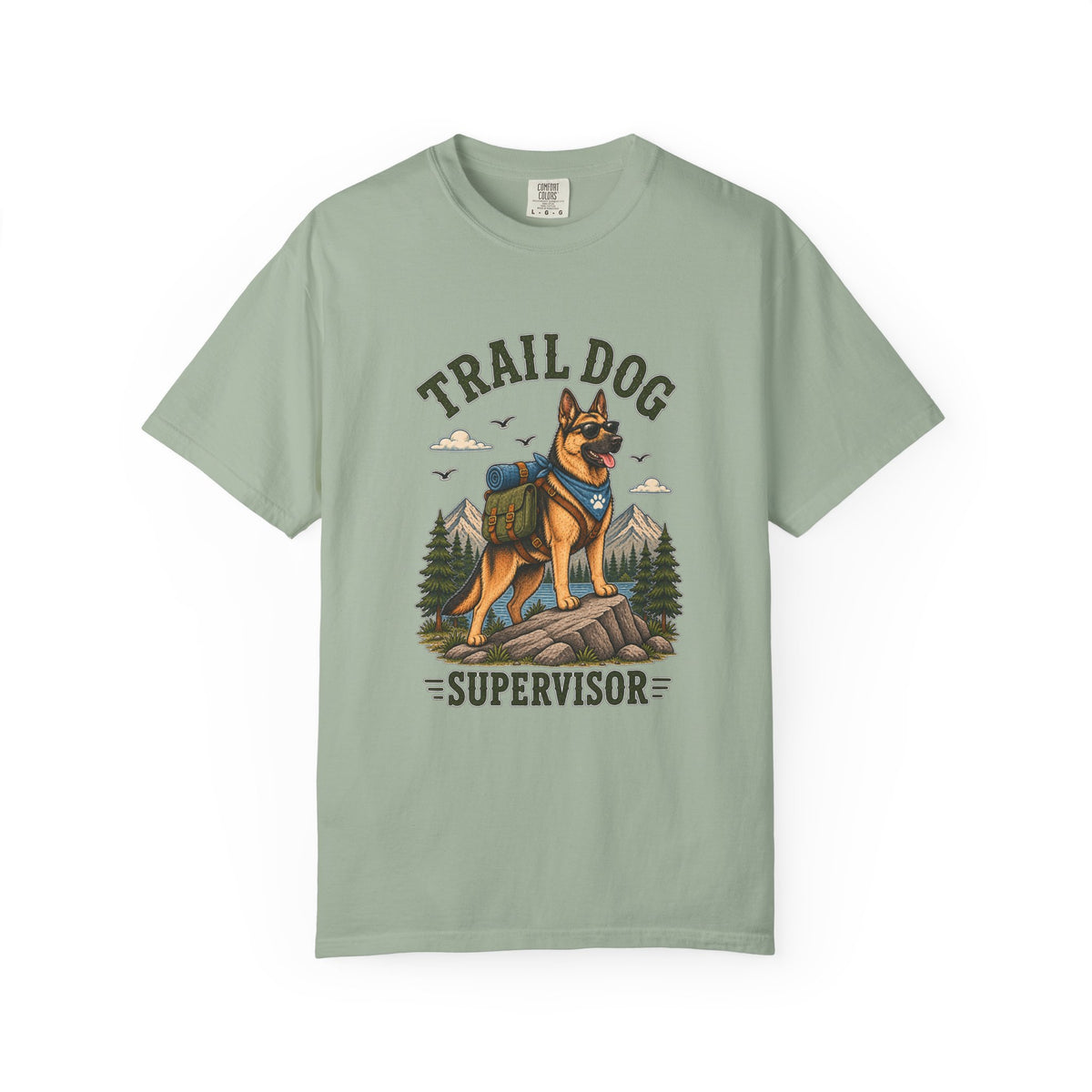 Trail Dog Supervisor T-Shirt — Hiking German Shepherd Graphic Tee
