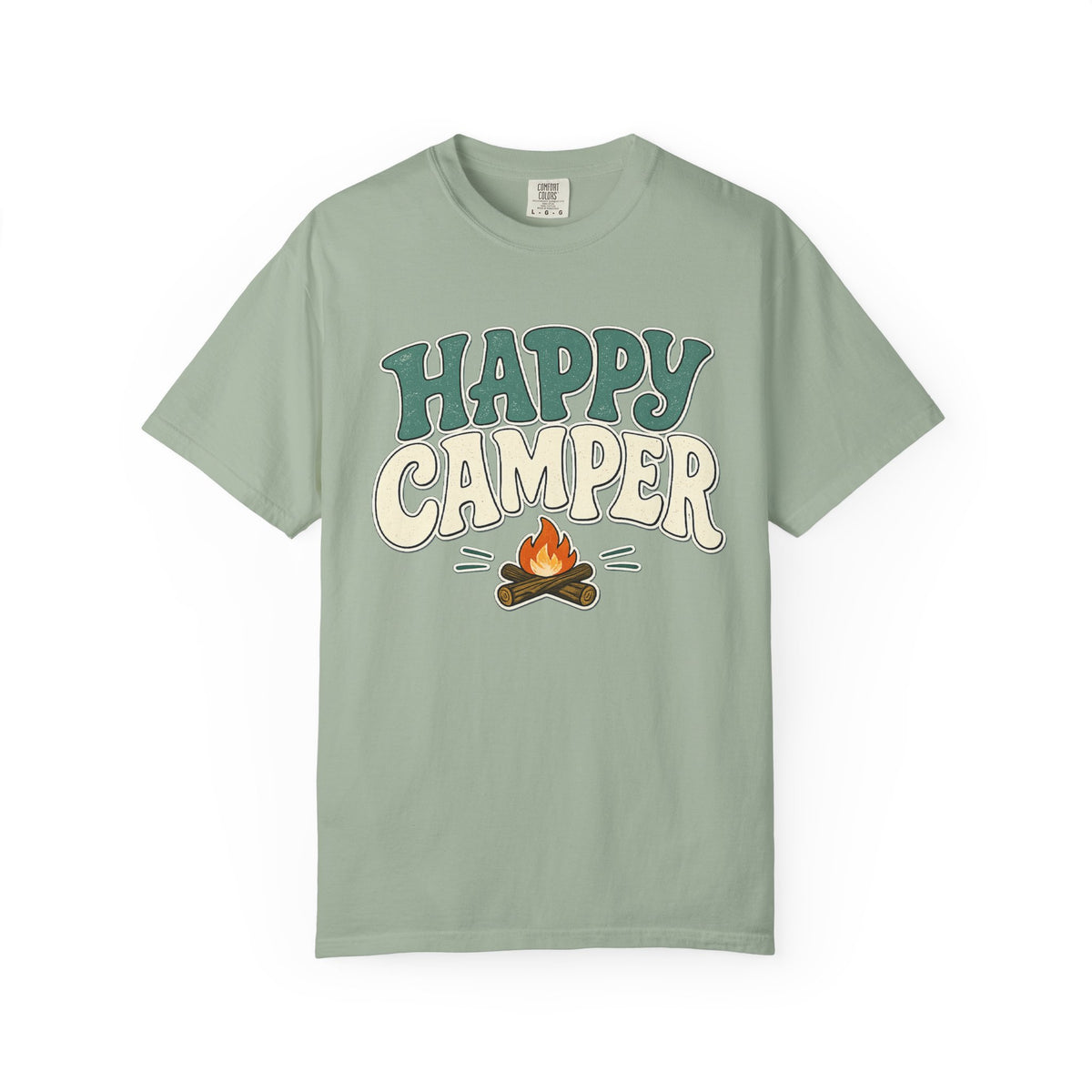 Happy Camper T-Shirt — Retro Campfire Graphic Tee