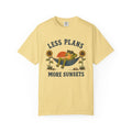 Less Plans More Sunsets T-Shirt — Relaxed Camping Graphic Tee