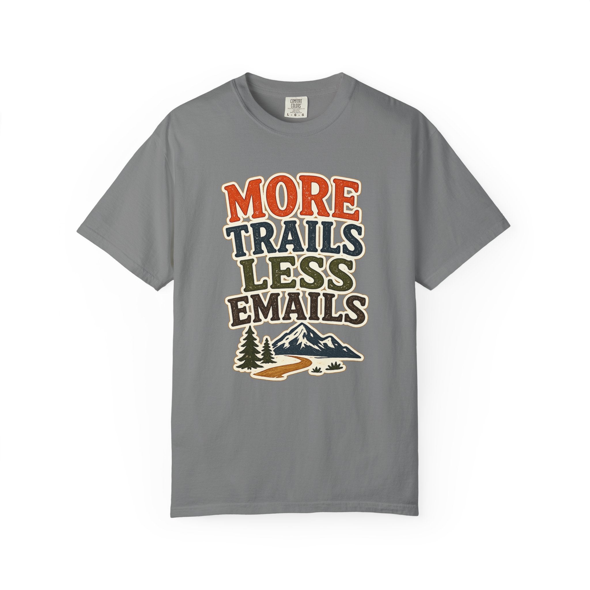 More Trails Less Emails T-Shirt — Outdoor Adventure Graphic Tee