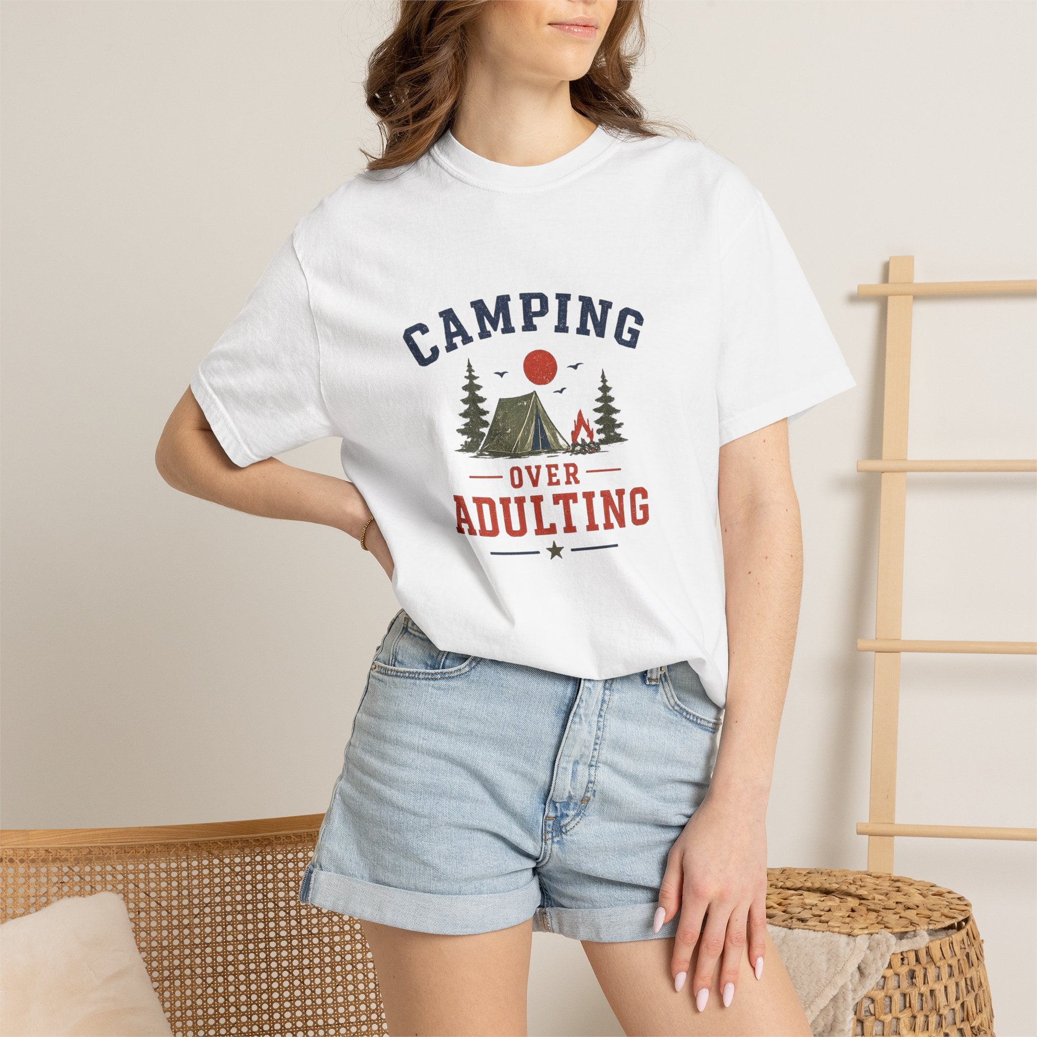 Camping Over Adulting T-Shirt — Funny Outdoor Camping Tee for Campers & Adventurers