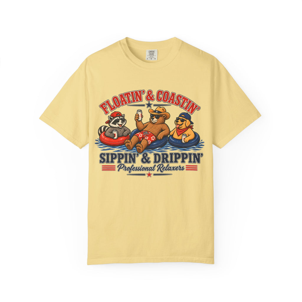 Sippin' & Drippin' T-Shirt — Floatin' & Coastin' Summer Graphic Tee