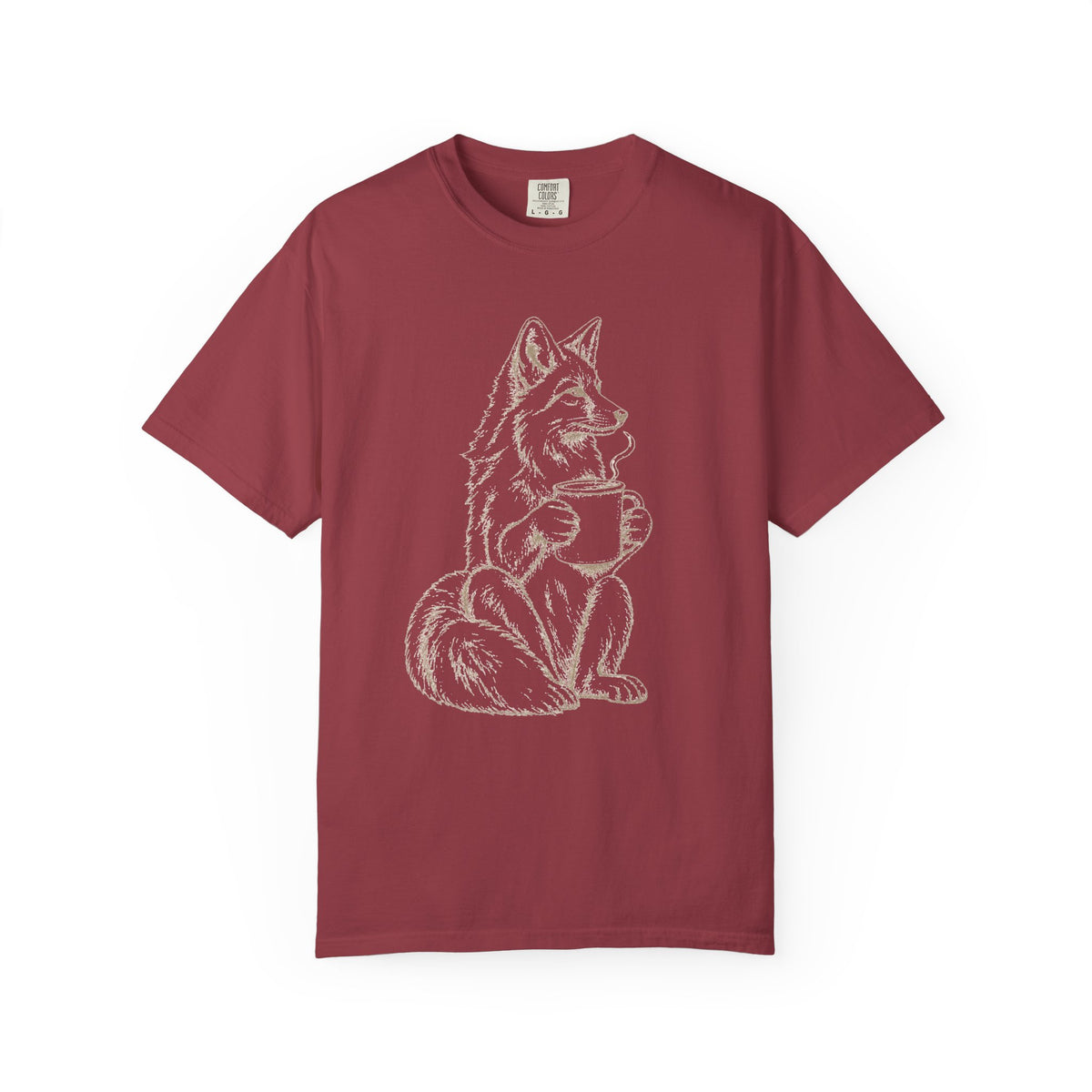 Wolf Holding Heart T‑Shirt — Cute Rustic Animal Love Tee