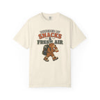 T-Shirt — "Powered by Snacks & Fresh Air" Hiking Bear Graphic Tee