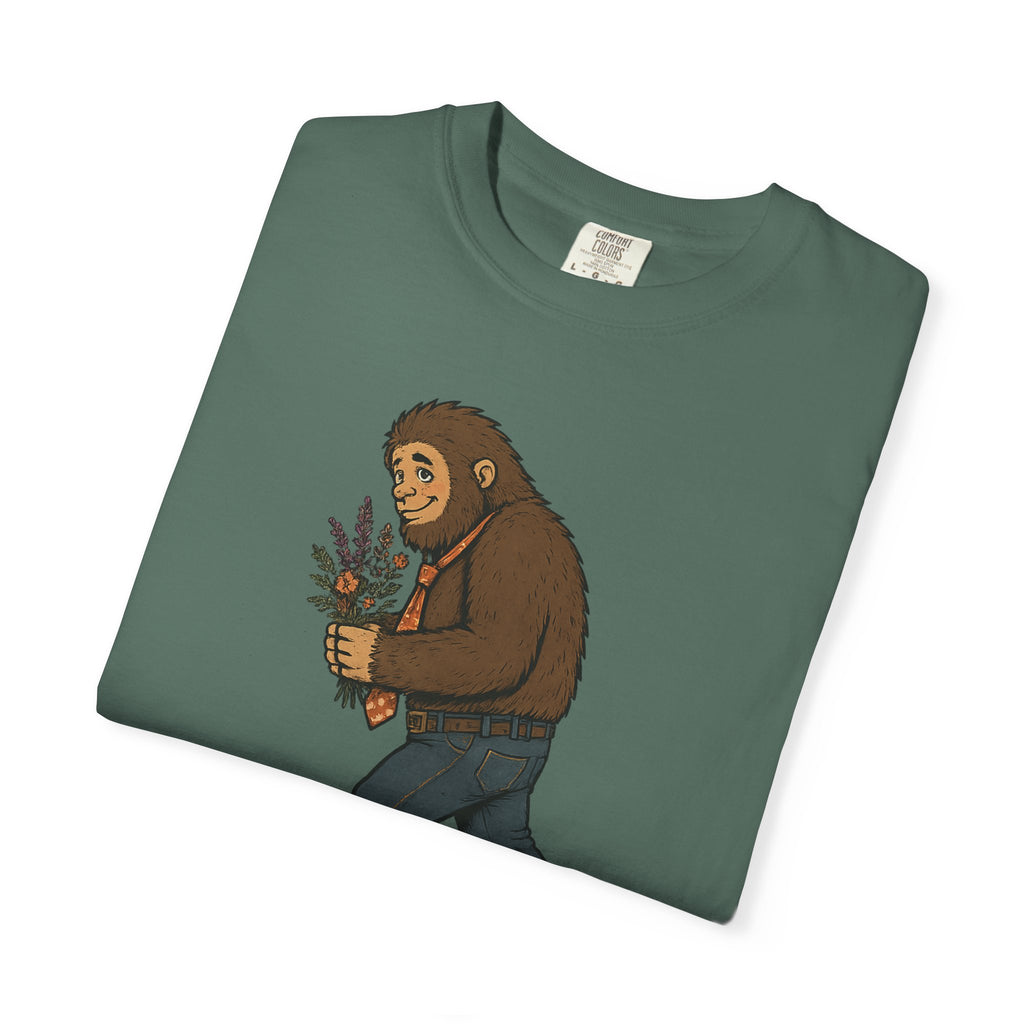Sasquatch Bouquet T-Shirt — Cute Bigfoot Illustration Tee