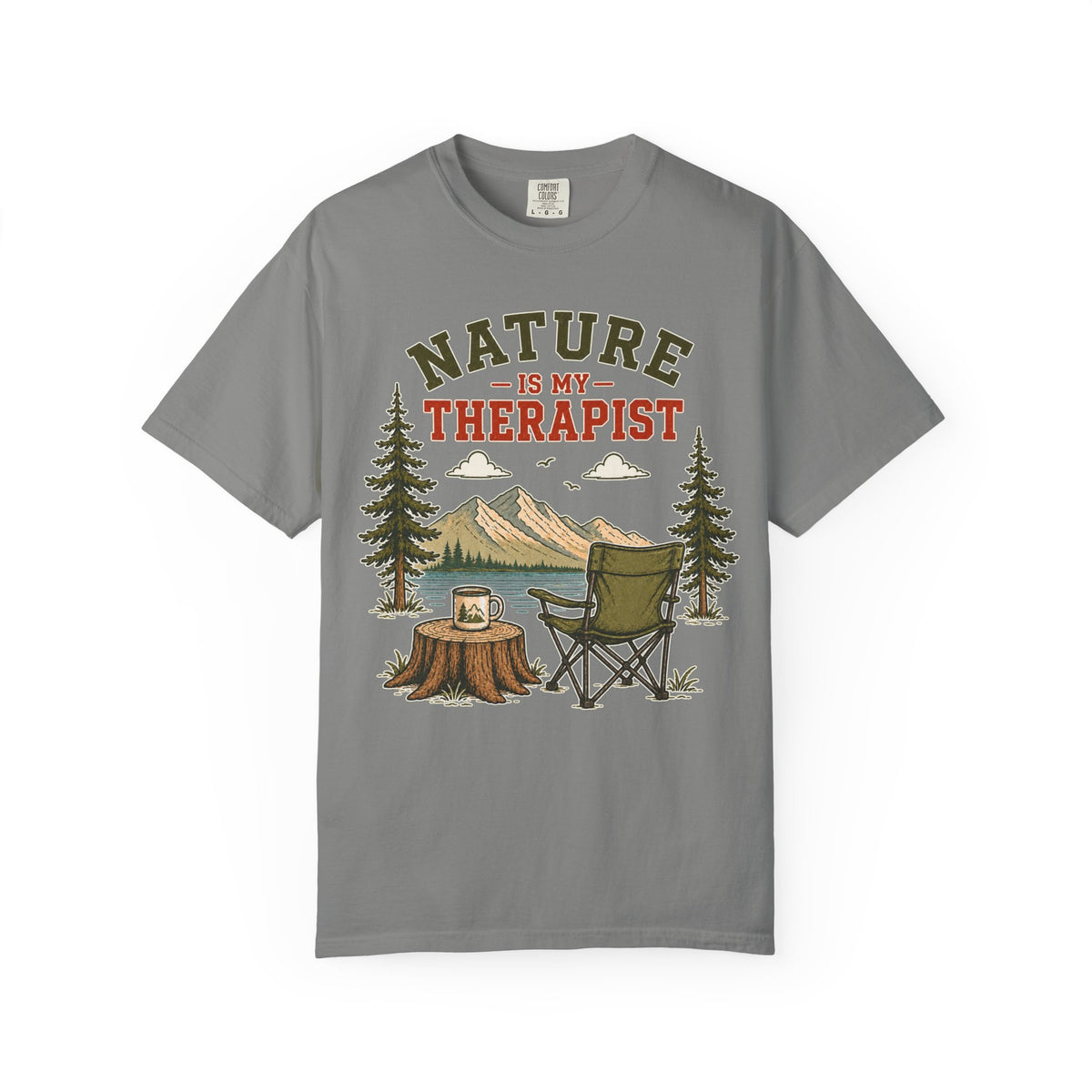 Nature Is My Therapist T-Shirt — Camping Outdoors Graphic Tee
