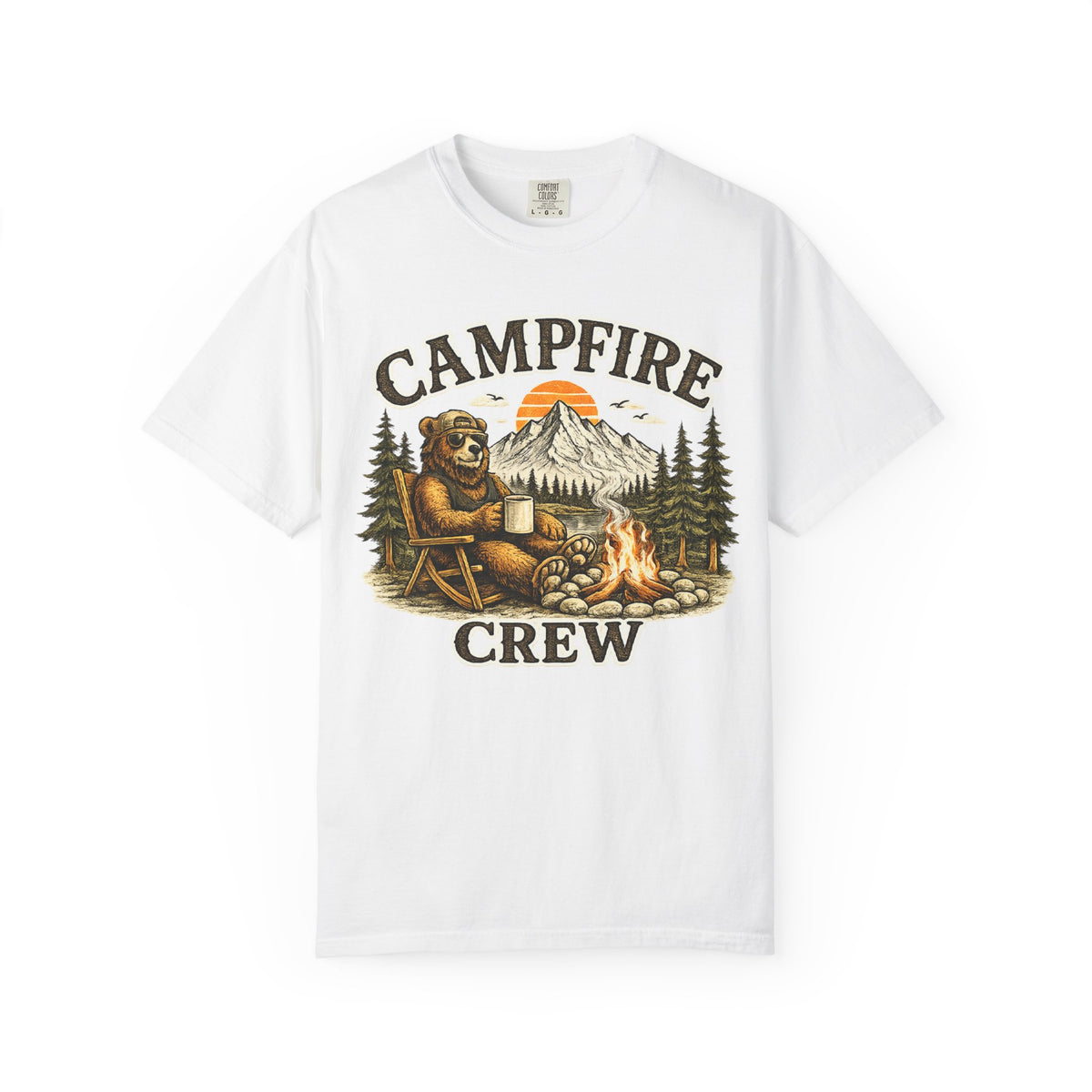 Campfire Crew T-Shirt — Retro Bear Camping Graphic Tee