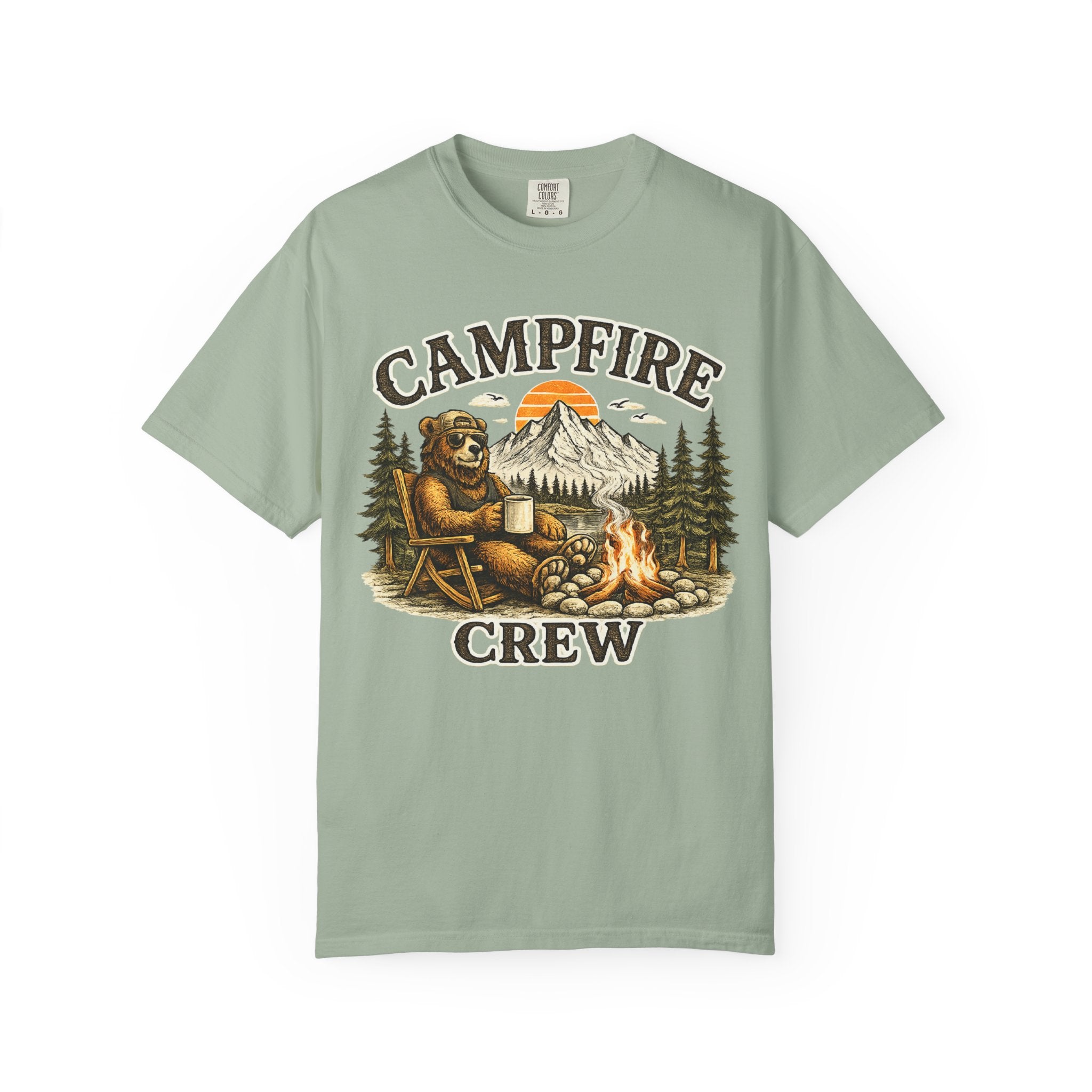 Campfire Crew T-Shirt — Retro Bear Camping Graphic Tee
