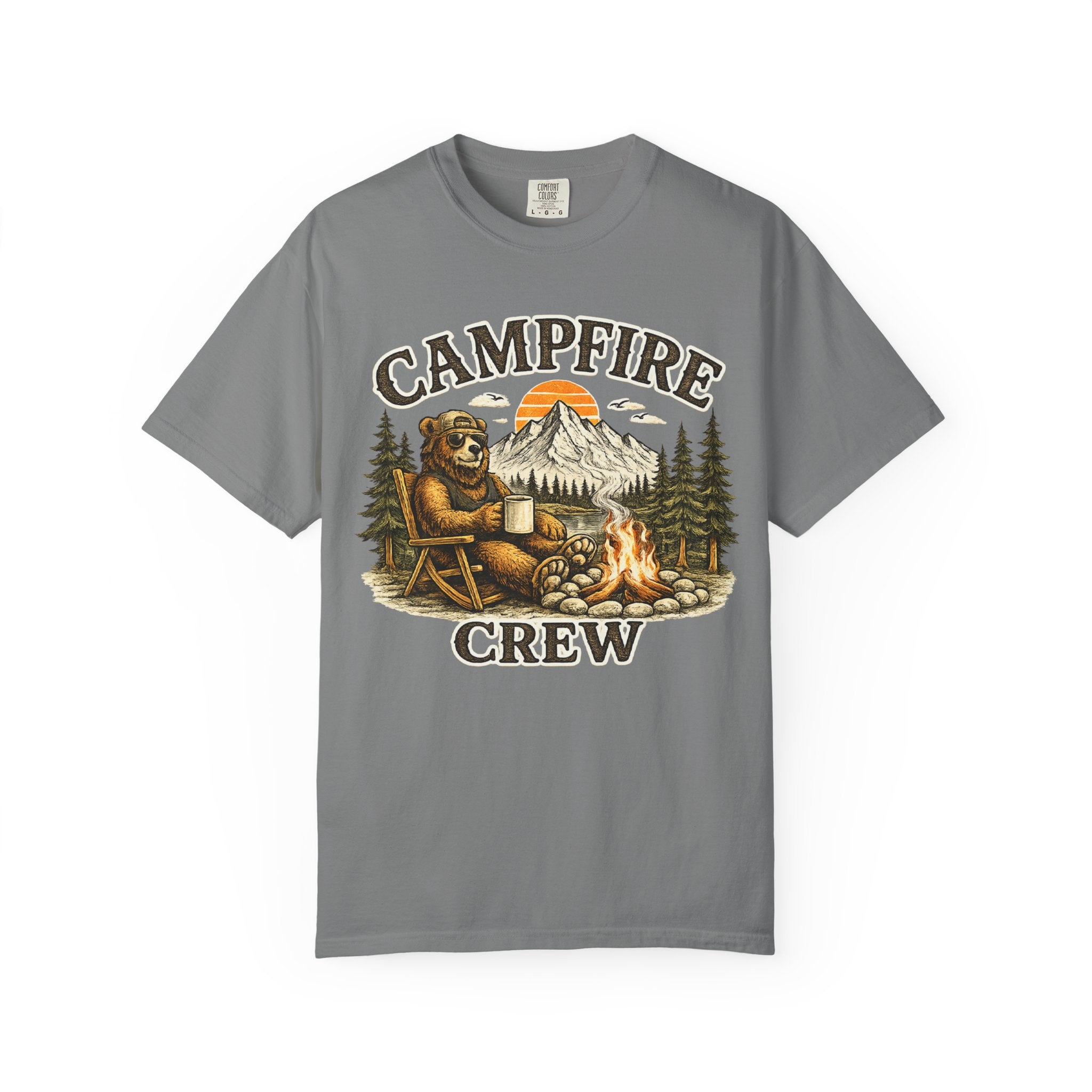 Campfire Crew T-Shirt — Retro Bear Camping Graphic Tee