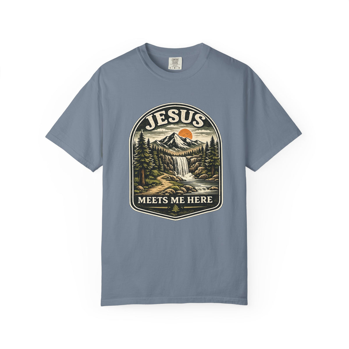 Camping Chair Nightscape T-Shirt — Mountain Moonlight Graphic Tee