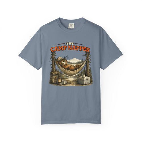 Camp Napper T-Shirt — Cute Sloth Hammock Camping Tee