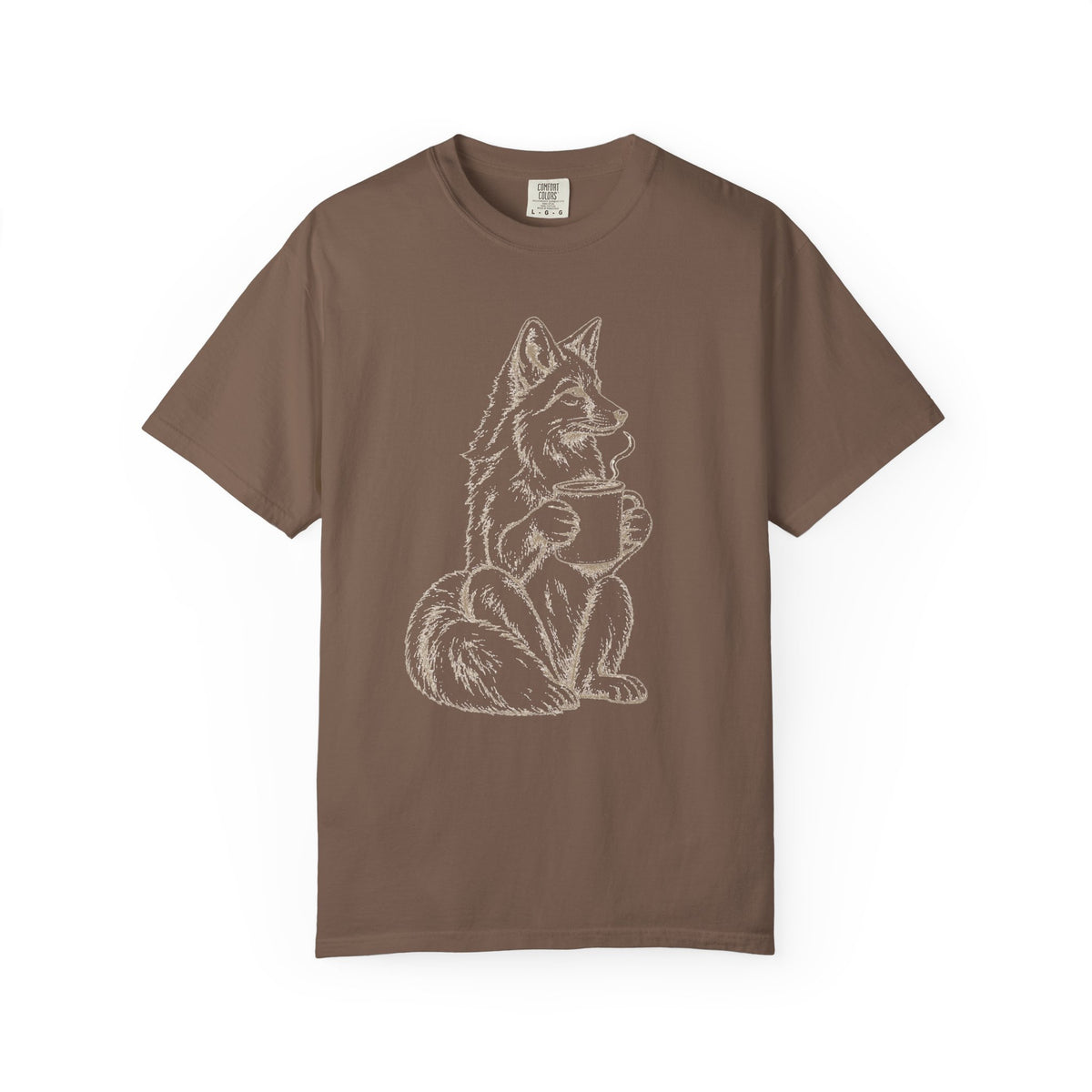 Wolf Holding Heart T‑Shirt — Cute Rustic Animal Love Tee