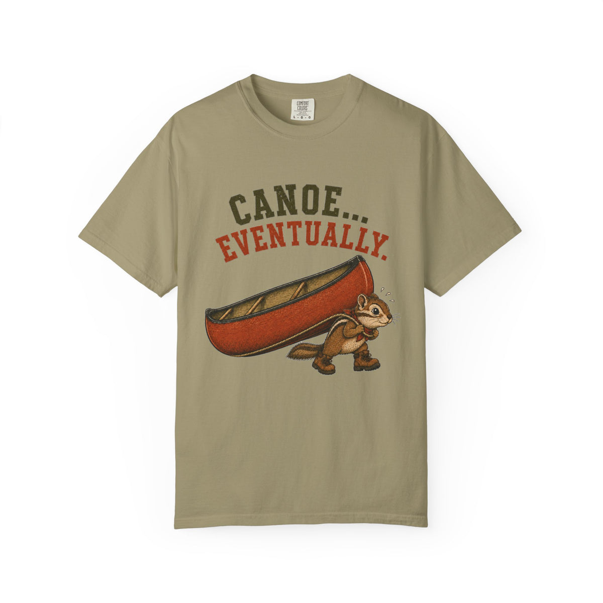 Canoe... Eventually T-Shirt — Funny Chipmunk Canoeing Graphic Tee