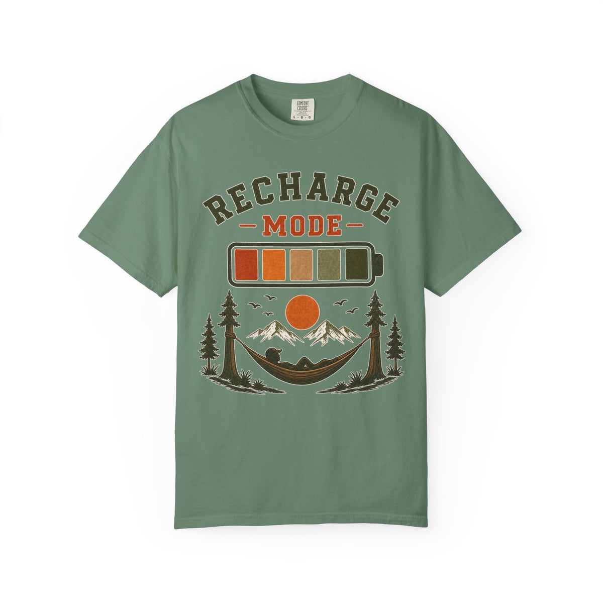 Recharge Mode T-Shirt — Adventure Camping Graphic Tee
