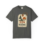 Slow Is Scenic T-Shirt — Vintage Nature Tag Graphic Tee