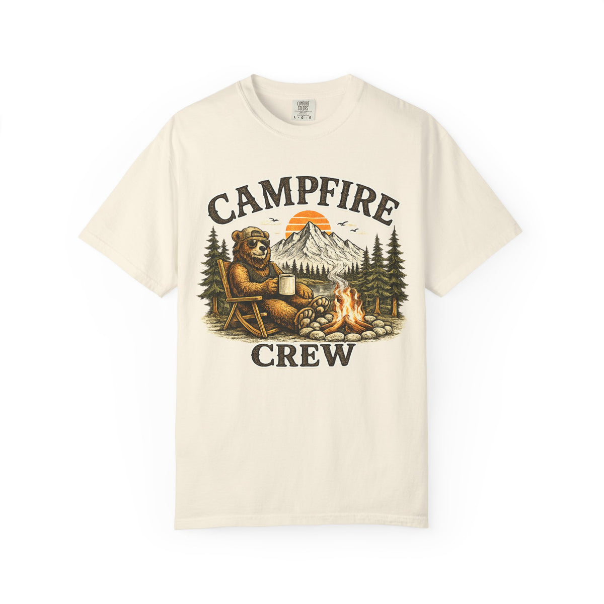 Campfire Crew T-Shirt — Retro Bear Camping Graphic Tee