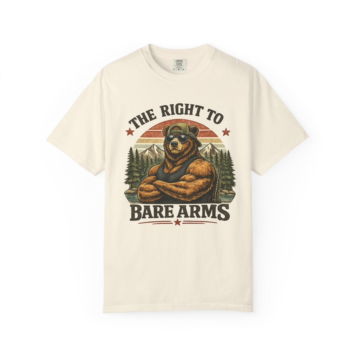T-Shirt — "The Right to Bare Arms" Bear Graphic Tee