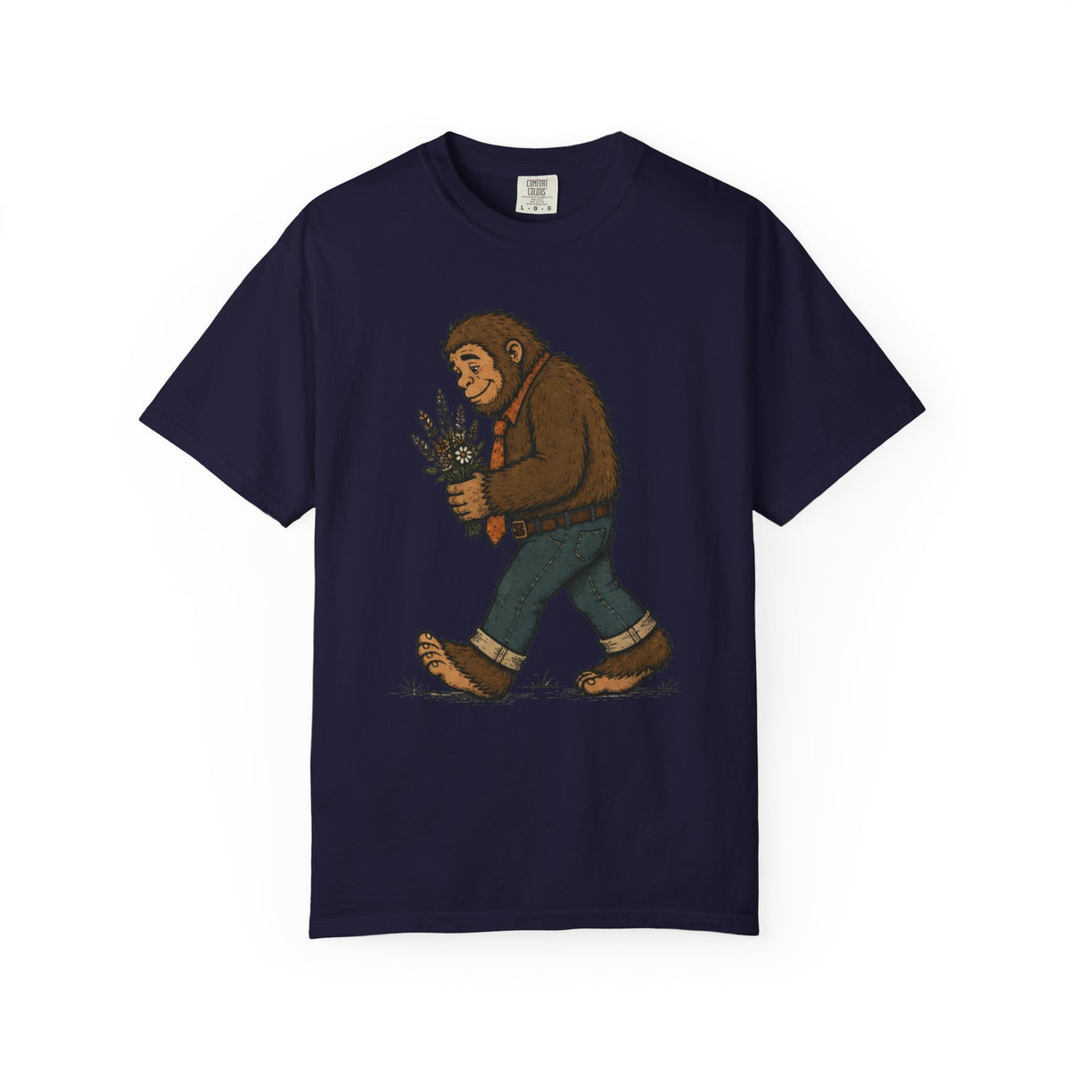 Sasquatch Bouquet T-Shirt — Cute Bigfoot Illustration Tee