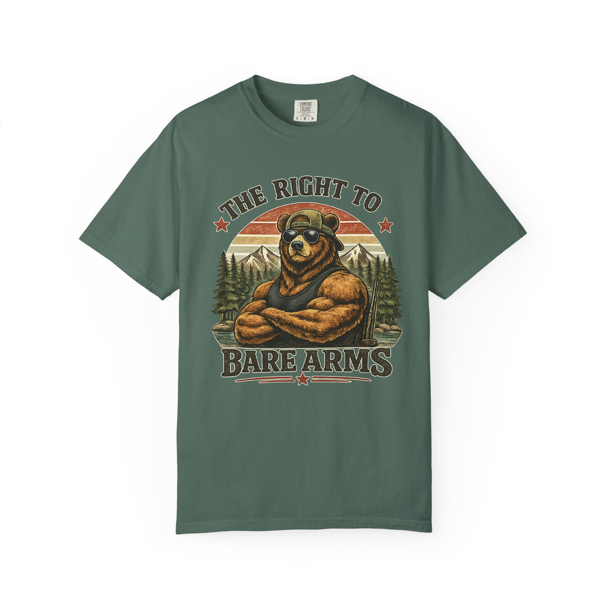 T-Shirt — "The Right to Bare Arms" Bear Graphic Tee