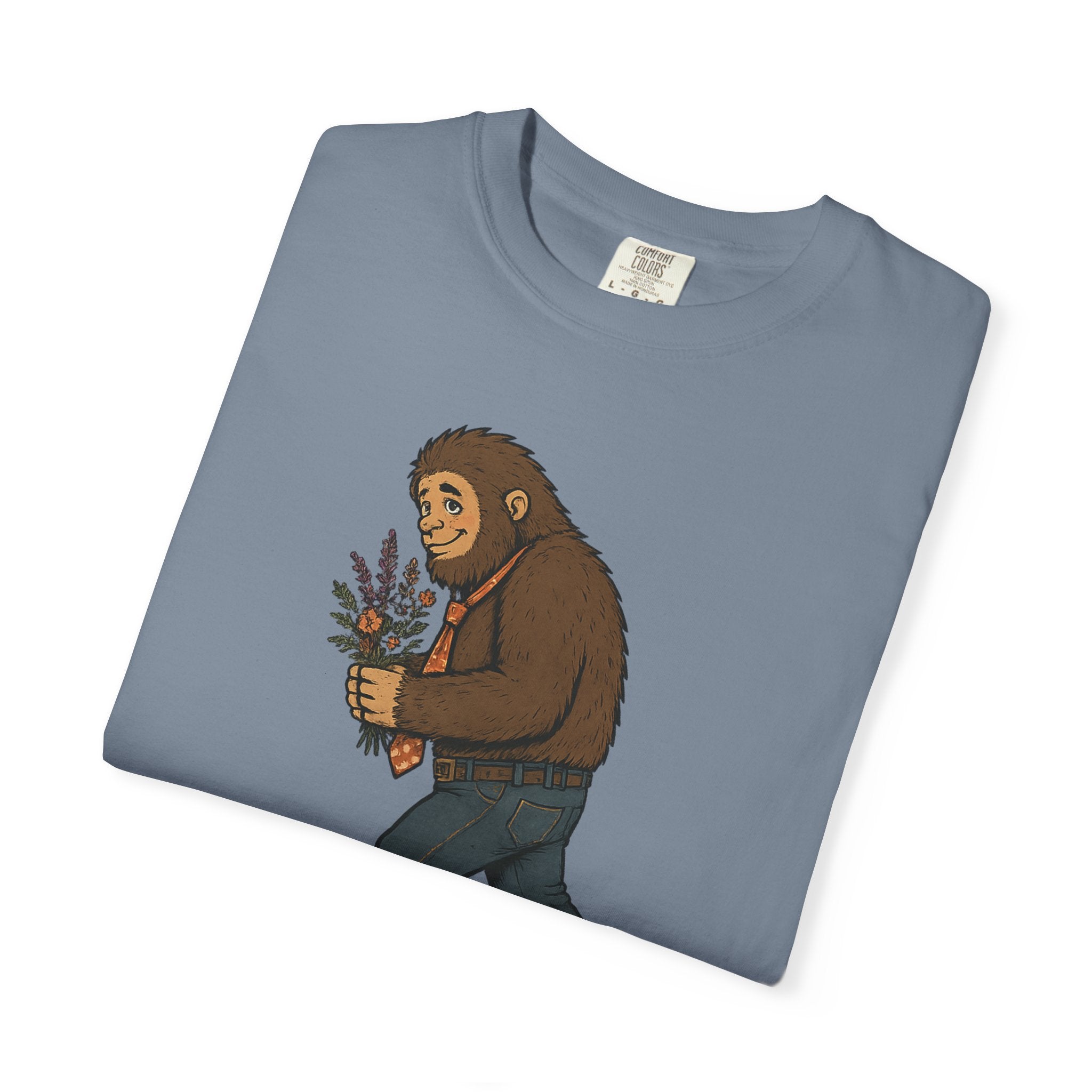 Sasquatch Bouquet T-Shirt — Cute Bigfoot Illustration Tee