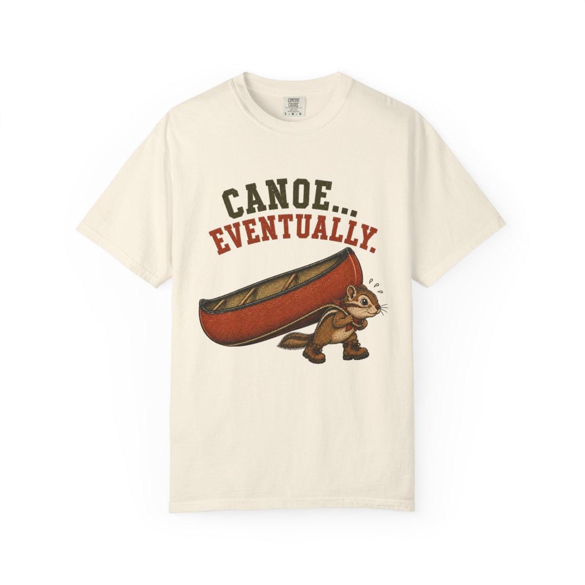 Canoe... Eventually T-Shirt — Funny Chipmunk Canoeing Graphic Tee