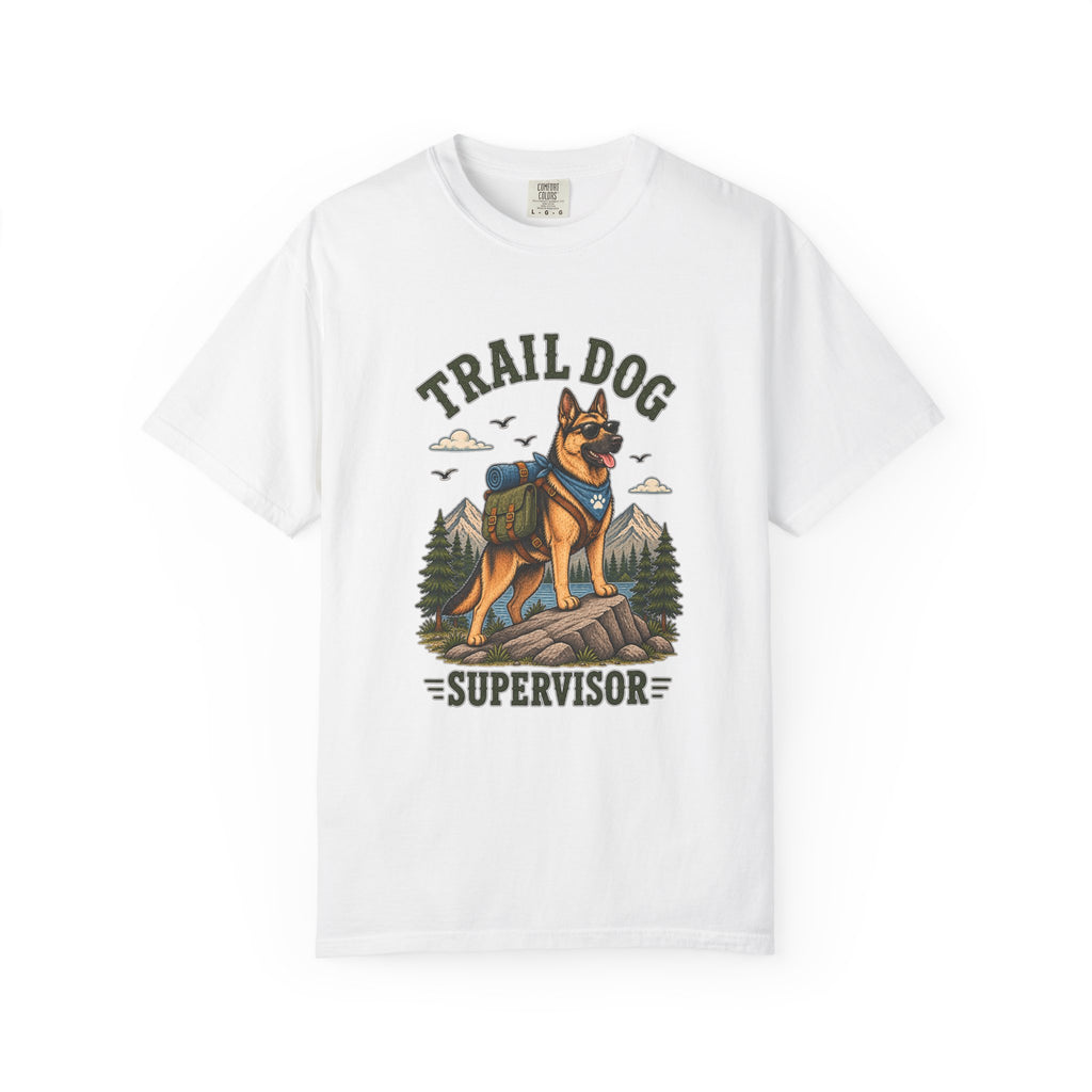 Trail Dog Supervisor T-Shirt — Hiking German Shepherd Graphic Tee
