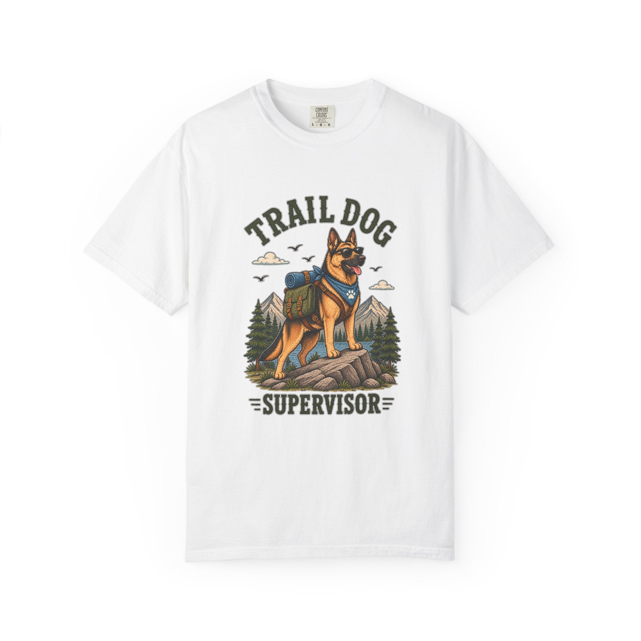 Trail Dog Supervisor T-Shirt — Hiking German Shepherd Graphic Tee