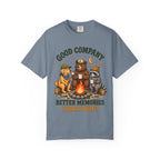 Campfire Friends T-Shirt — "Good Company, Better Memories Than WiFi"
