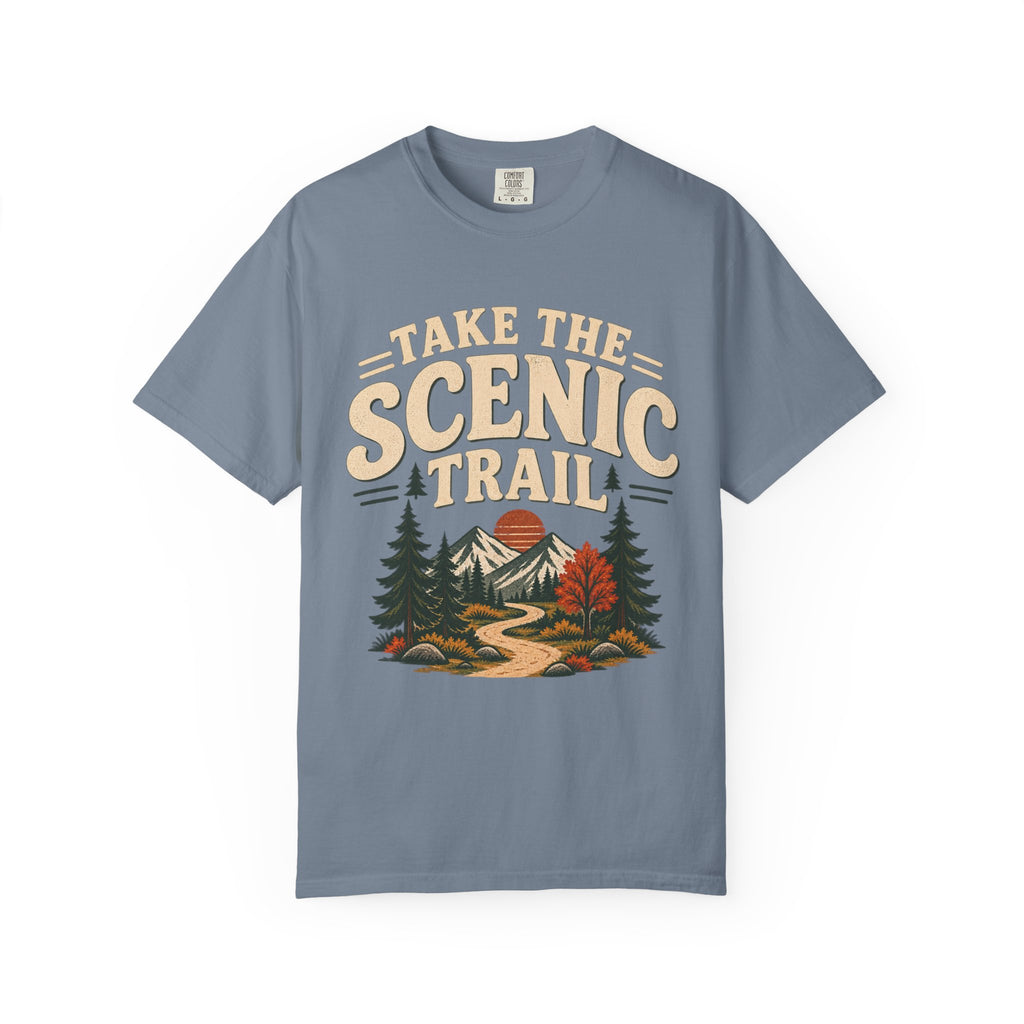 Take The Scenic Trail T-Shirt — Vintage Hiking Graphic Tee for Outdoor Lovers