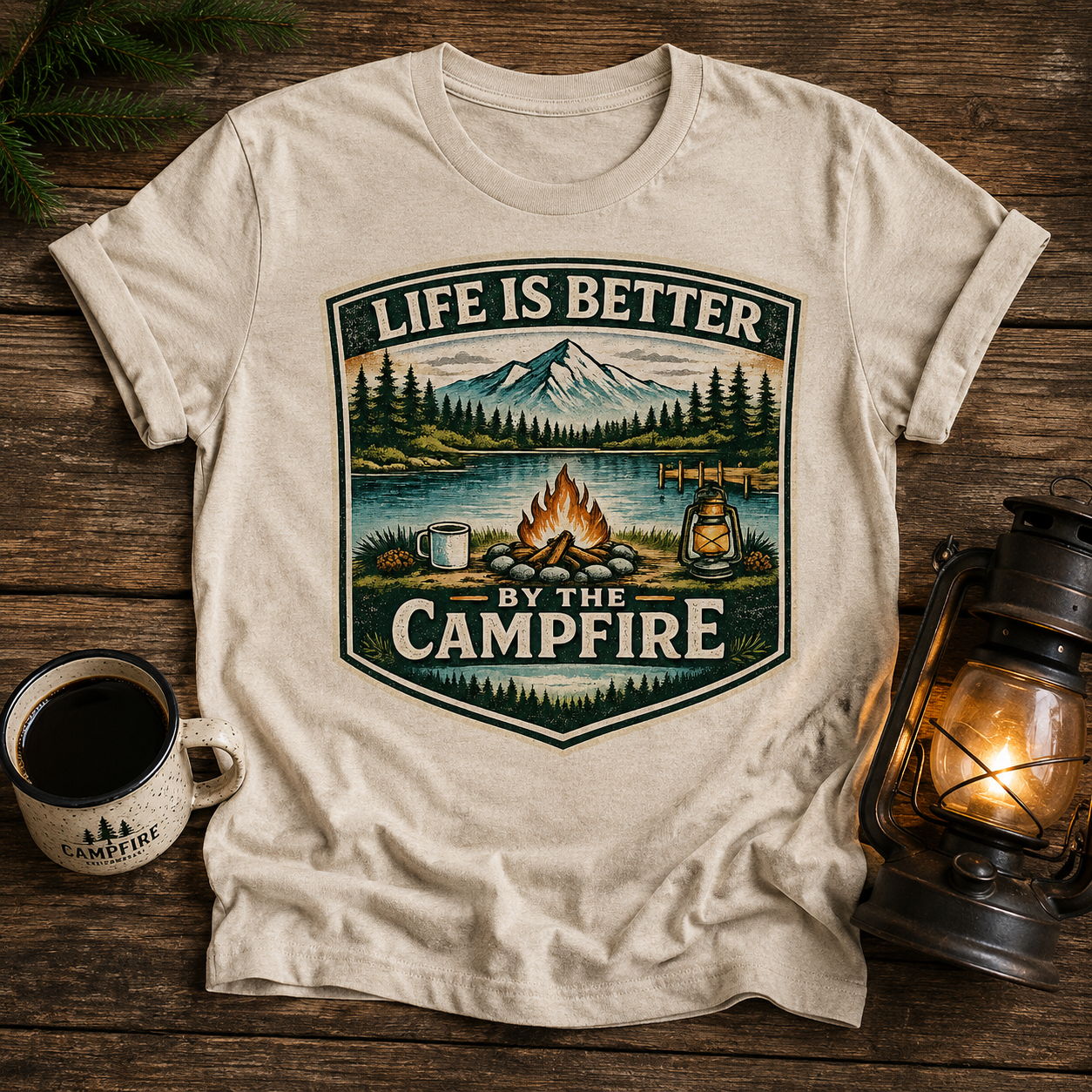 Campfire T-Shirt — "Life Is Better By The Campfire" Outdoor Adventure Tee