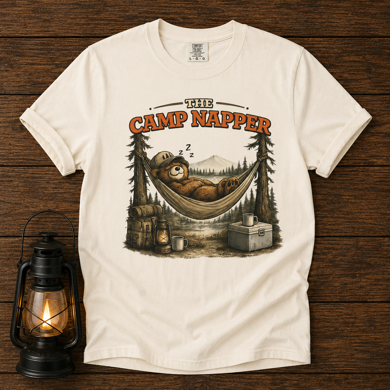 Camp Napper T-Shirt — Cute Sloth Hammock Camping Tee